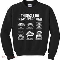 Things I Do In My Spare Time Biker Motorcycle Rider Riding Kids Sweatshirt thumb 0