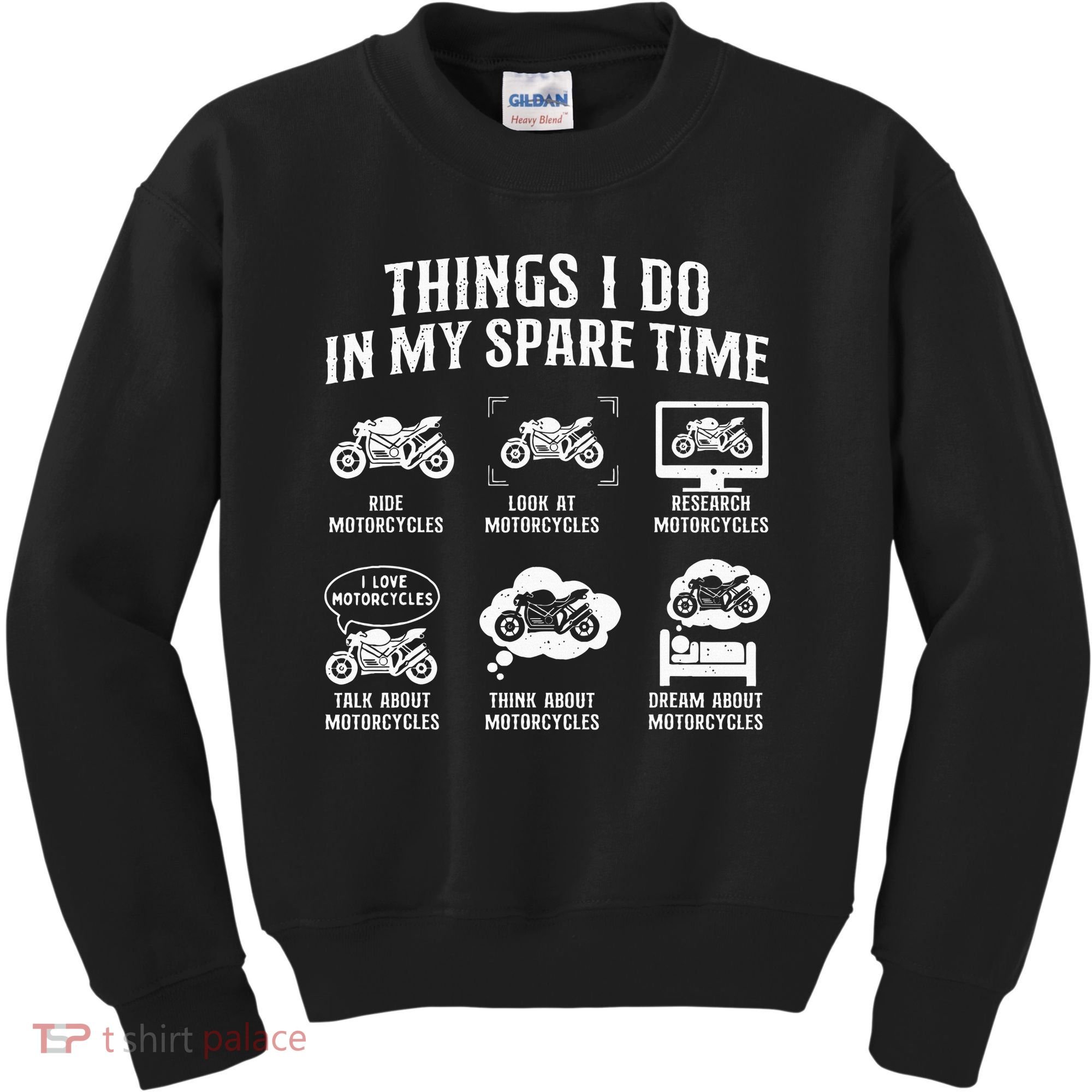Things I Do In My Spare Time Biker Motorcycle Rider Riding Kids Sweatshirt