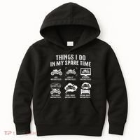 Things I Do In My Spare Time Biker Motorcycle Rider Riding Kids Hoodie thumb 0