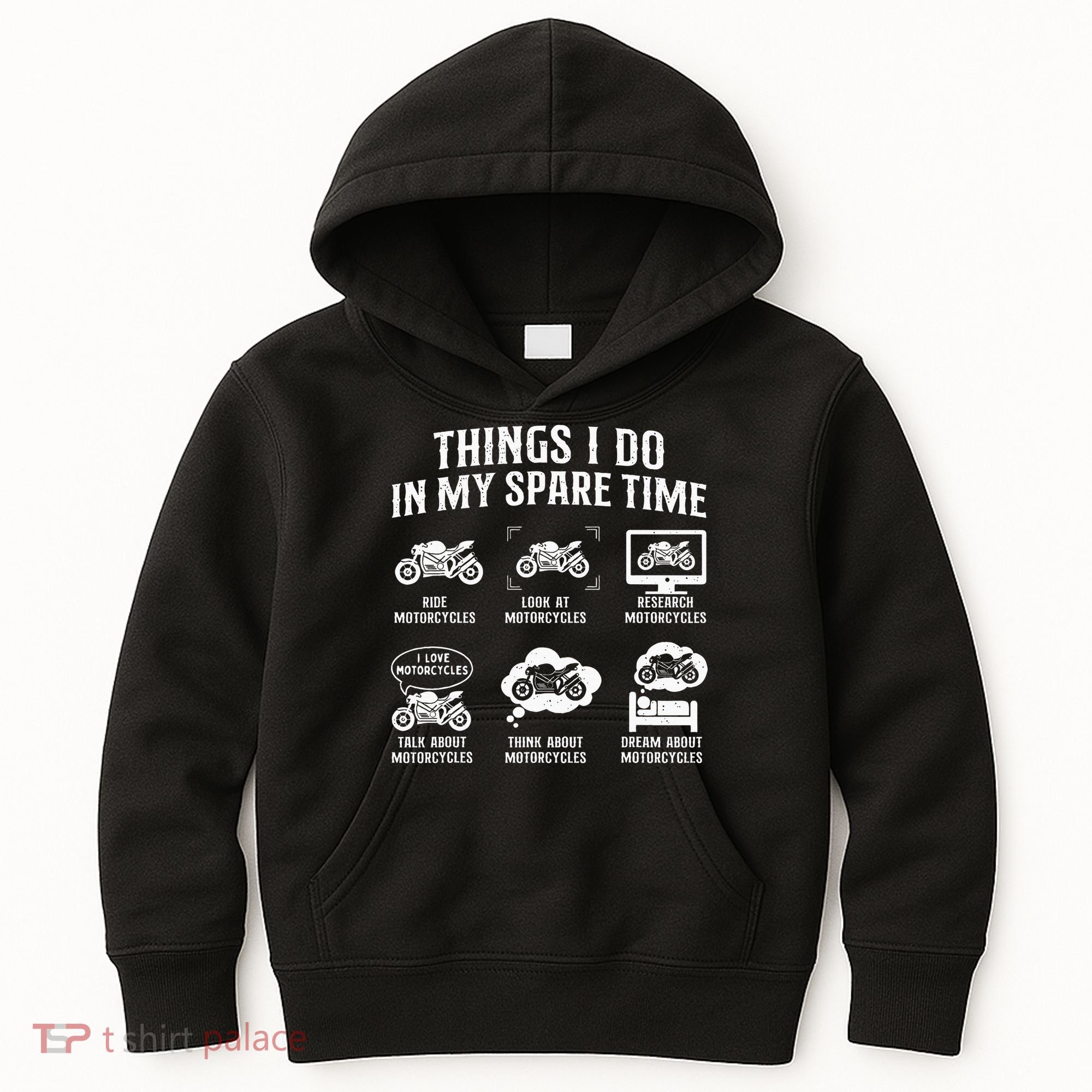 Things I Do In My Spare Time Biker Motorcycle Rider Riding Kids Hoodie