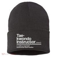 Taekwondo Instructor Definition School Teacher Martial Art Sustainable Knit Beanie thumb 0