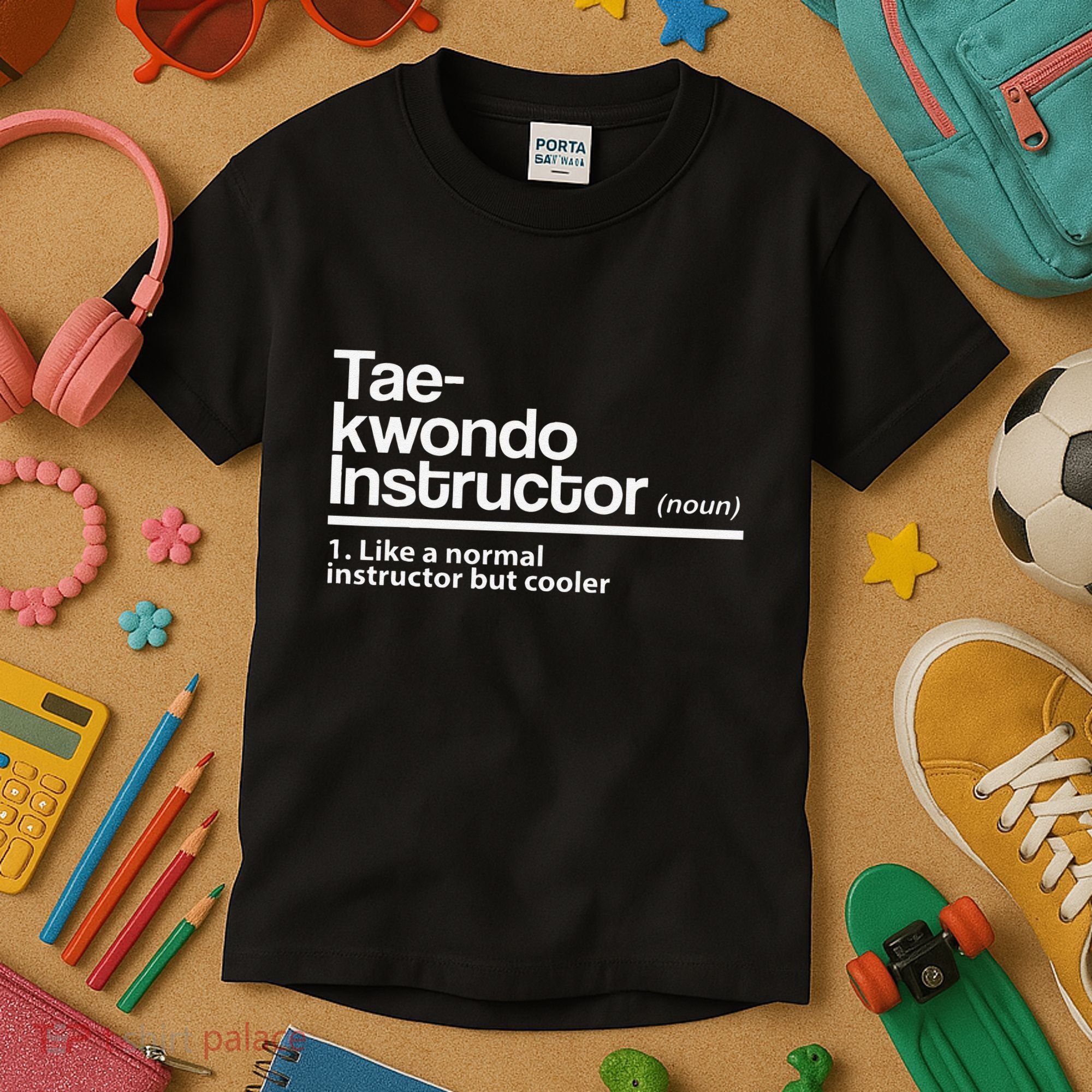 Taekwondo Instructor Definition School Teacher Martial Art Kids T-Shirt
