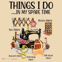 Things I Do In My Spare Time Funny Quilting Sewing Theme Tote Bag thumb 4