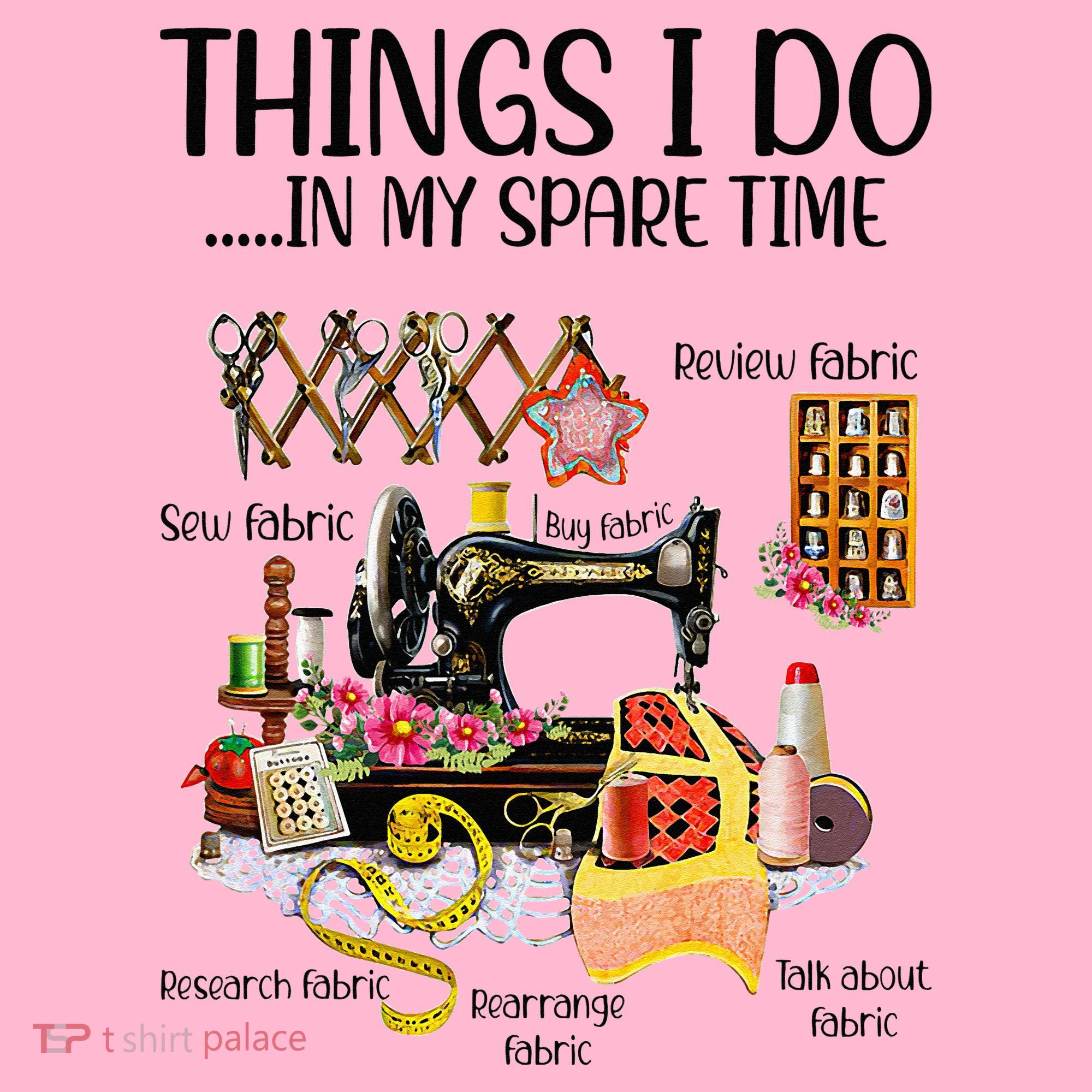 Things I Do In My Spare Time Funny Quilting Sewing Theme Coaster