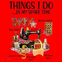 Things I Do In My Spare Time Funny Quilting Sewing Theme Santa Hat thumb 1