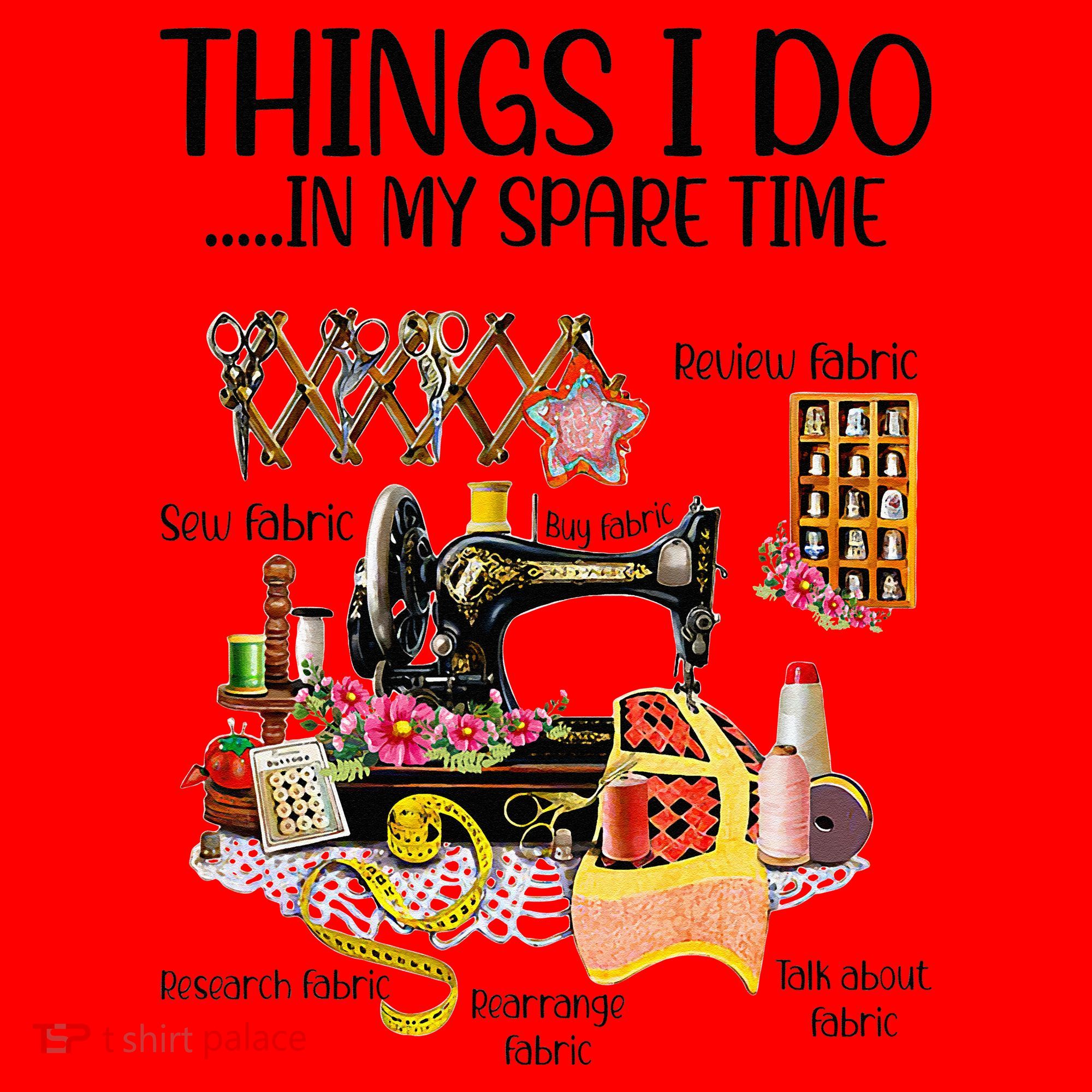 Things I Do In My Spare Time Funny Quilting Sewing Theme Santa Hat