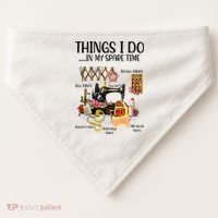 Things I Do In My Spare Time Funny Quilting Sewing Theme USA-Made Doggie Bandana thumb 0