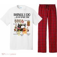 Things I Do In My Spare Time Funny Quilting Sewing Theme Pajama Set thumb 0