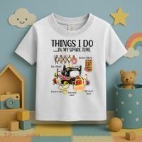 Things I Do In My Spare Time Funny Quilting Sewing Theme Toddler T-Shirt thumb 3