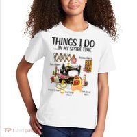 Things I Do In My Spare Time Funny Quilting Sewing Theme Kids T-Shirt thumb 2