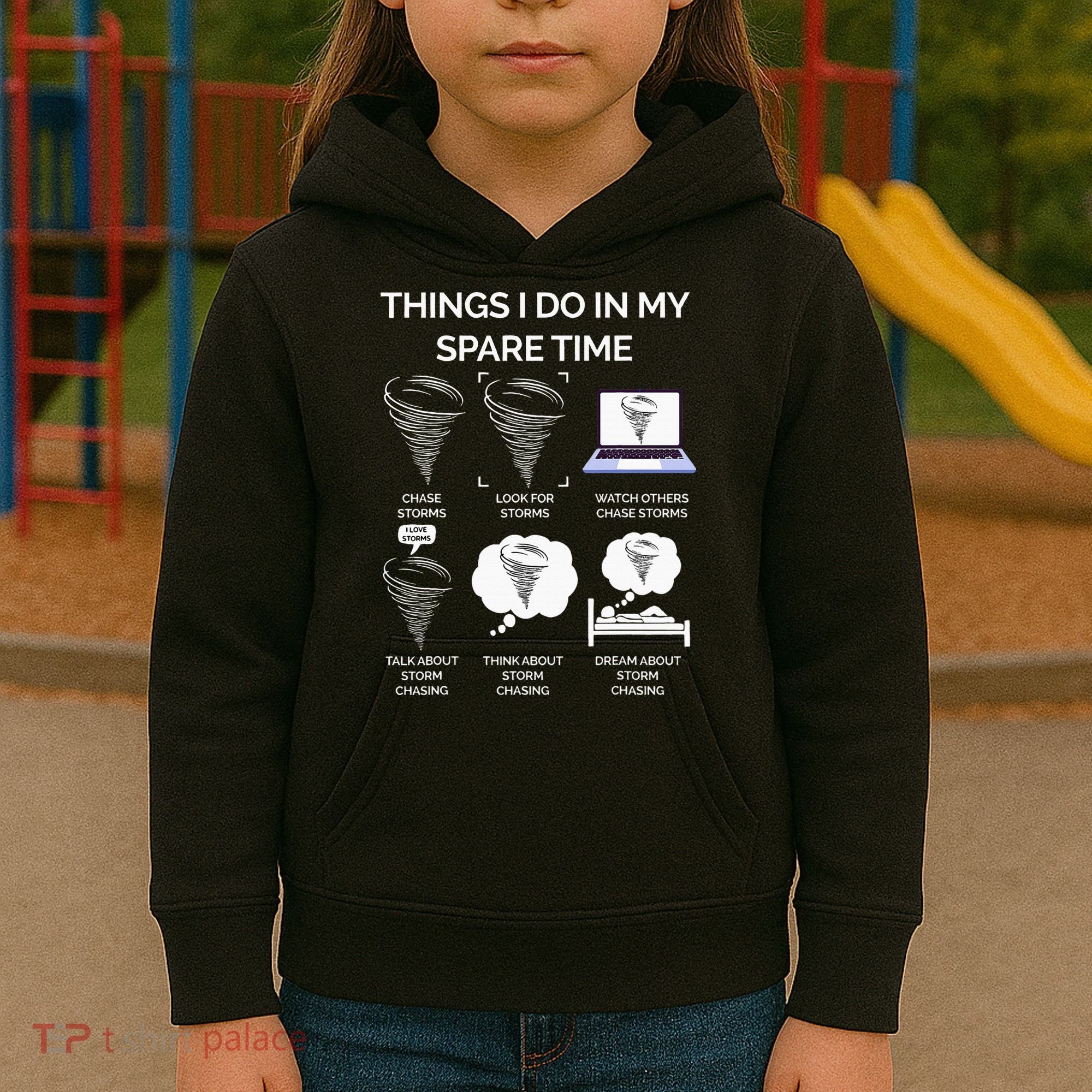 Things I Do In My Spare Time Tornado Kids Hoodie
