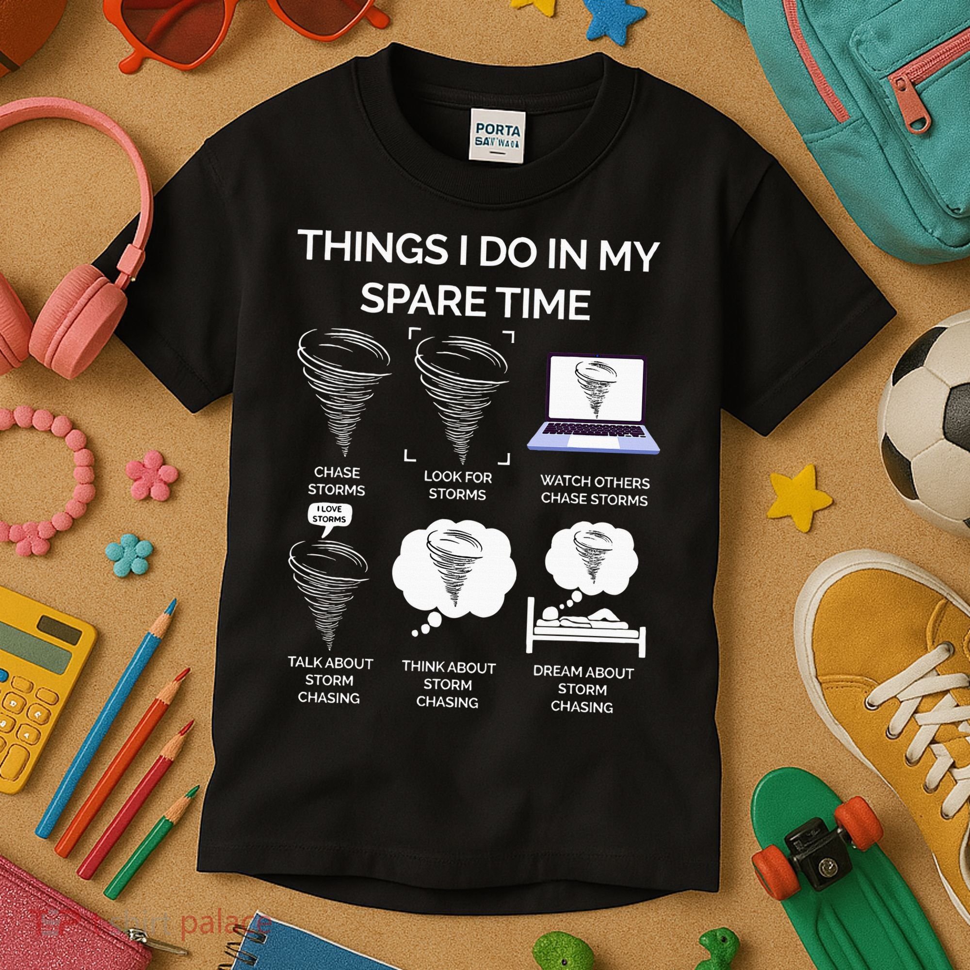 Things I Do In My Spare Time Tornado Kids T-Shirt