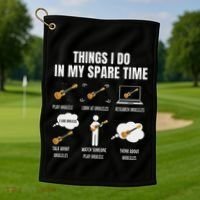 Things I Do In My Spare Time Ukulele Player Golf Towel thumb 1