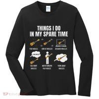 Things I Do In My Spare Time Ukulele Player Women's Long Sleeve Shirt thumb 0