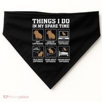 Things I Do In My Spare Time Capybara Funny Capybaras Rodent  USA-Made Doggie Bandana thumb 0