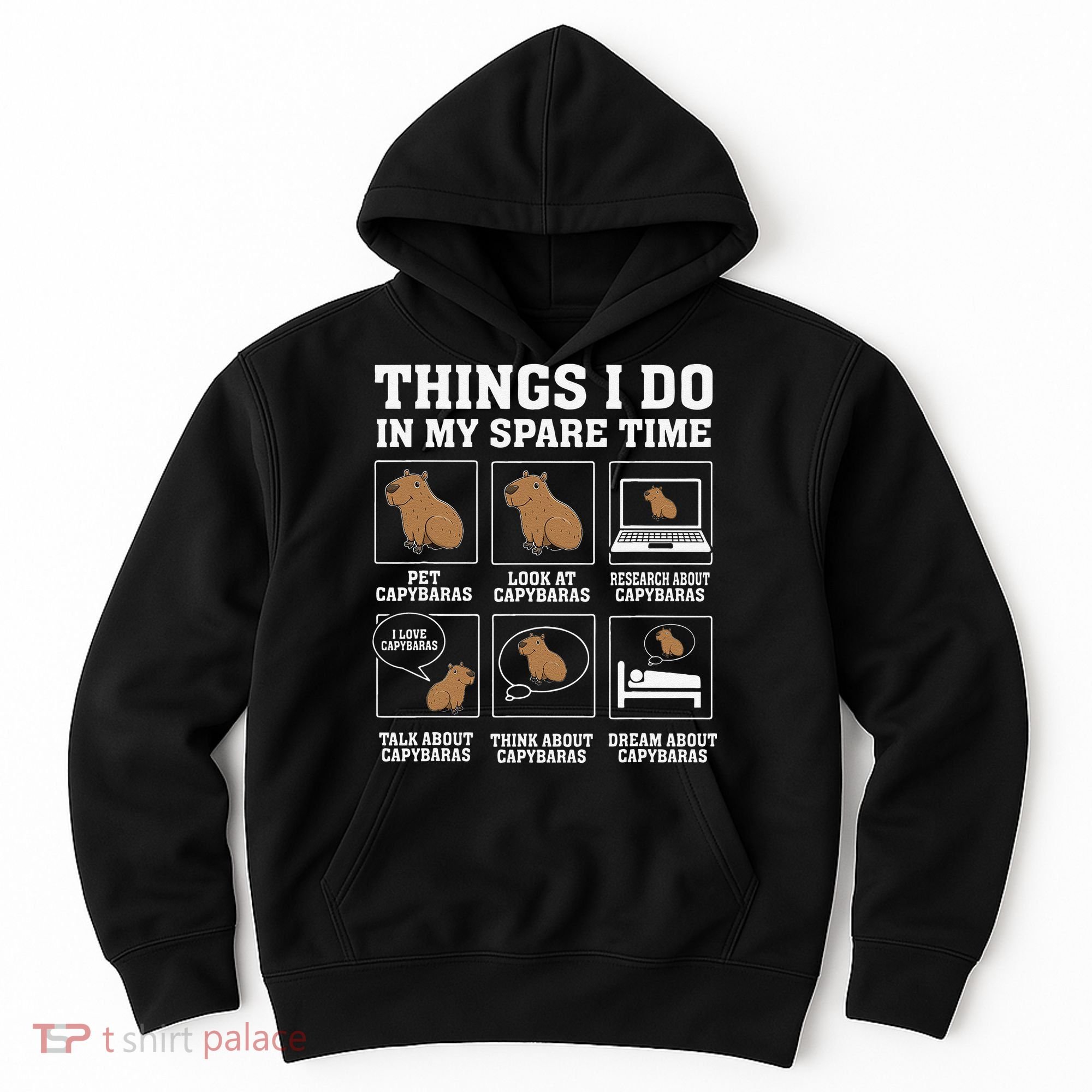 Things I Do In My Spare Time Capybara Funny Capybaras Rodent  Hoodie