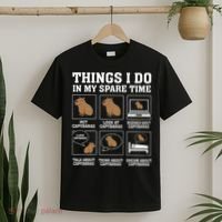 Things I Do In My Spare Time Capybara Funny Capybaras Rodent  T-Shirt thumb 2