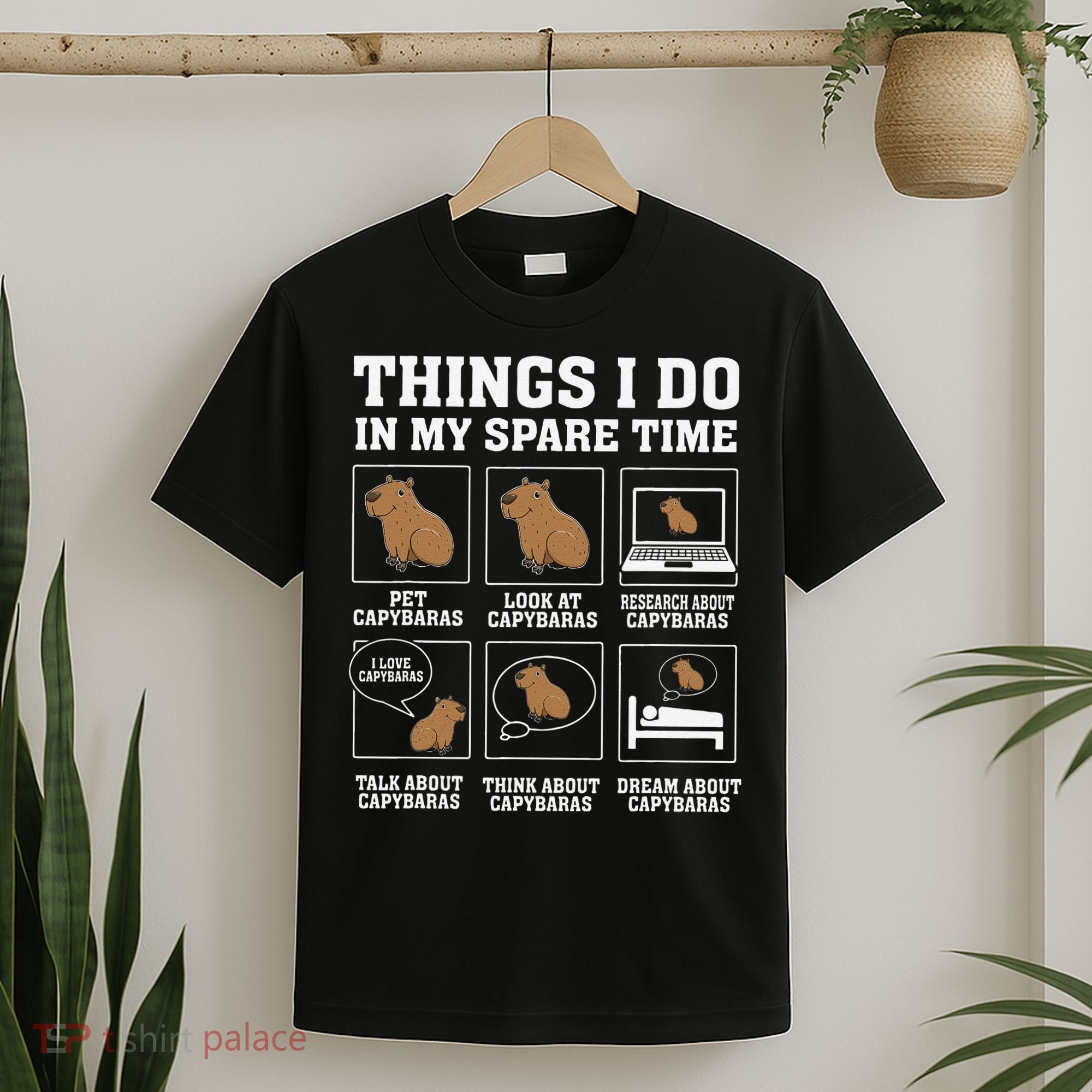Things I Do In My Spare Time Capybara Funny Capybaras Rodent  T-Shirt