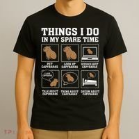 Things I Do In My Spare Time Capybara Funny Capybaras Rodent  T-Shirt thumb 3