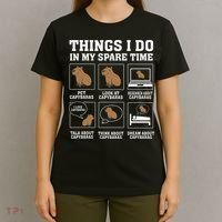 Things I Do In My Spare Time Capybara Funny Capybaras Rodent  T-Shirt thumb 4