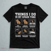 Things I Do In My Spare Time Capybara Funny Capybaras Rodent  T-Shirt thumb 5