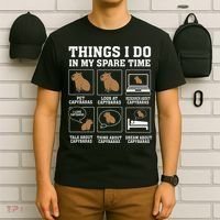 Things I Do In My Spare Time Capybara Funny Capybaras Rodent  T-Shirt thumb 6