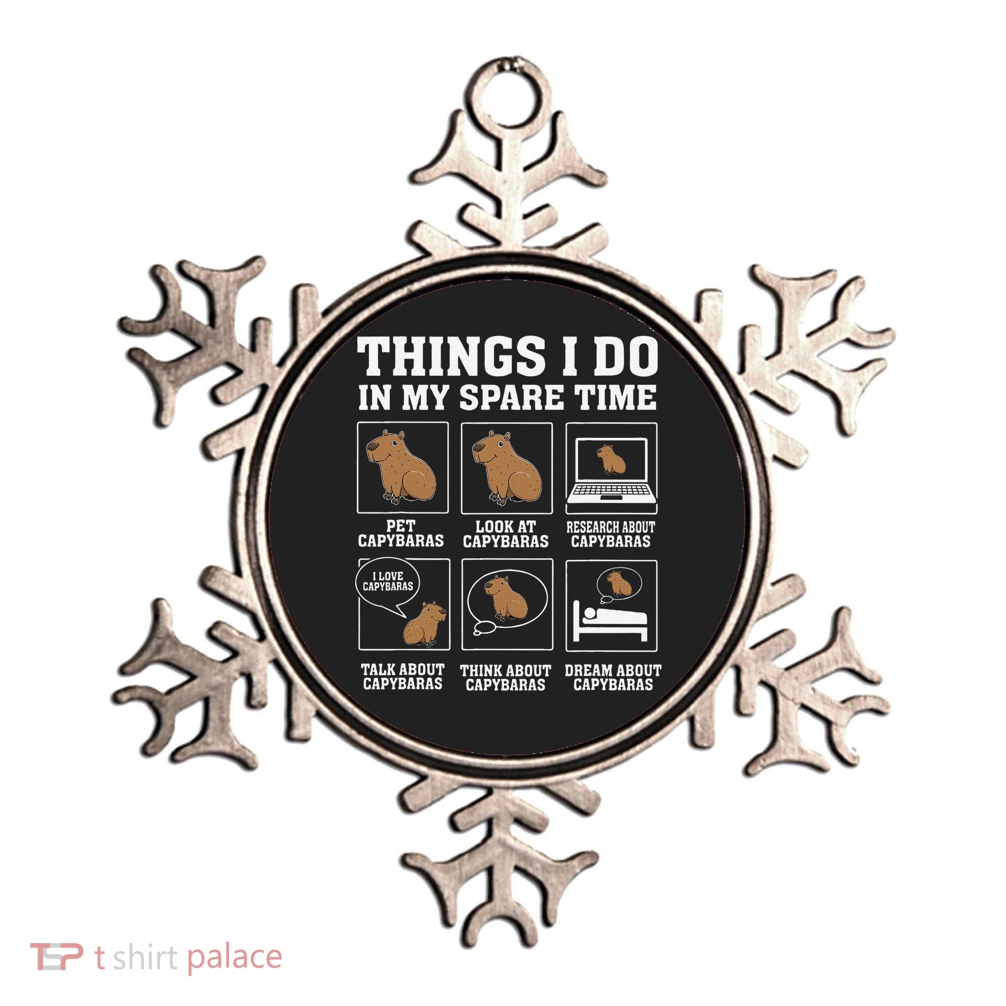Things I Do In My Spare Time Capybara Funny Capybaras Rodent  Ornament
