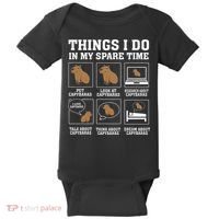 Things I Do In My Spare Time Capybara Funny Capybaras Rodent  Baby Bodysuit thumb 0