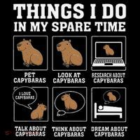 Things I Do In My Spare Time Capybara Funny Capybaras Rodent  Tank Top thumb 6