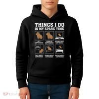 Things I Do In My Spare Time Capybara Funny Capybaras Rodent  Kids Hoodie thumb 4