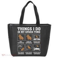 Things I Do In My Spare Time Capybara Funny Capybaras Rodent  Tote Bag thumb 0