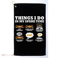 Things I Do In My Spare Time Drone Pilot Quadcopter FPV Golf Towel thumb 0