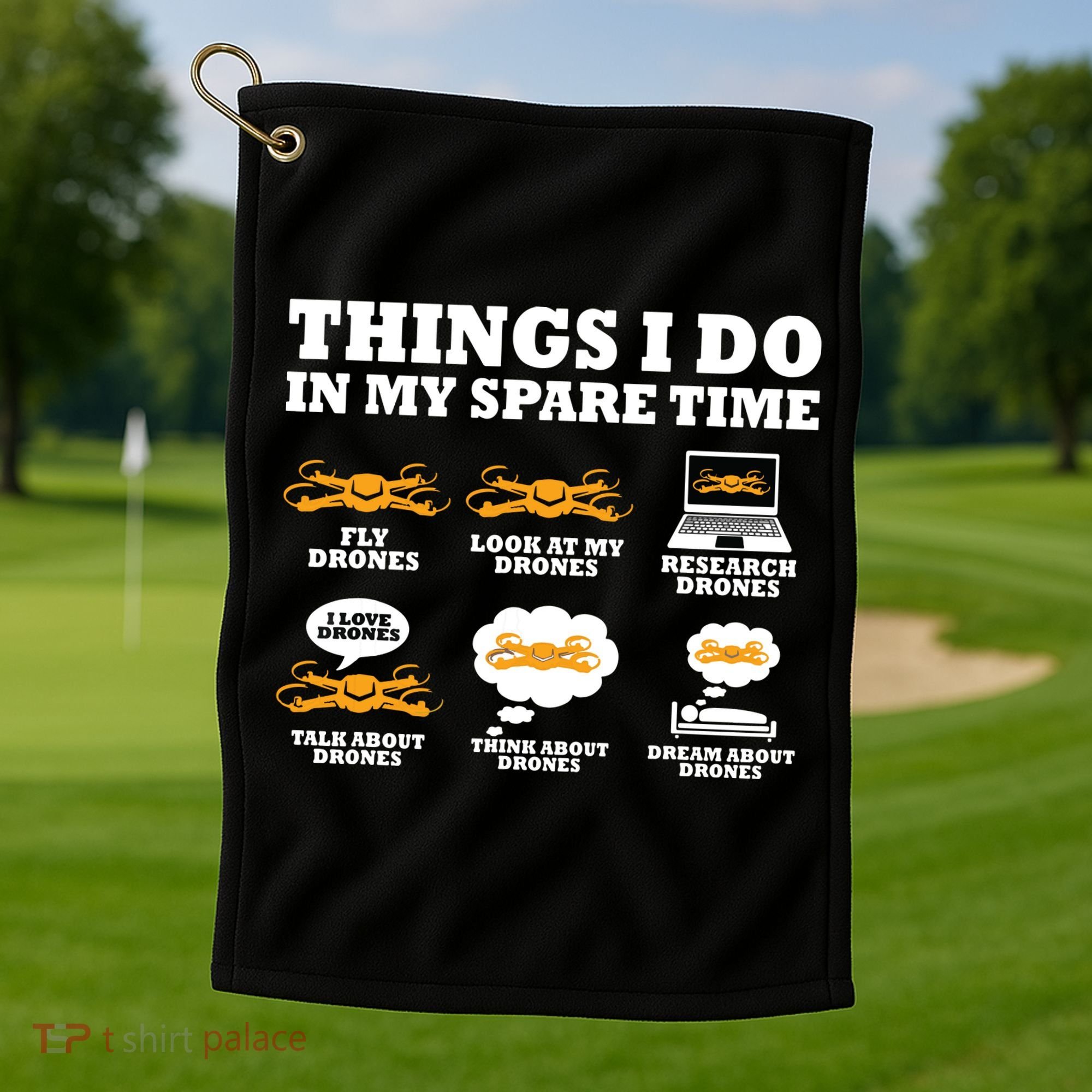 Things I Do In My Spare Time Drone Pilot Quadcopter FPV Golf Towel
