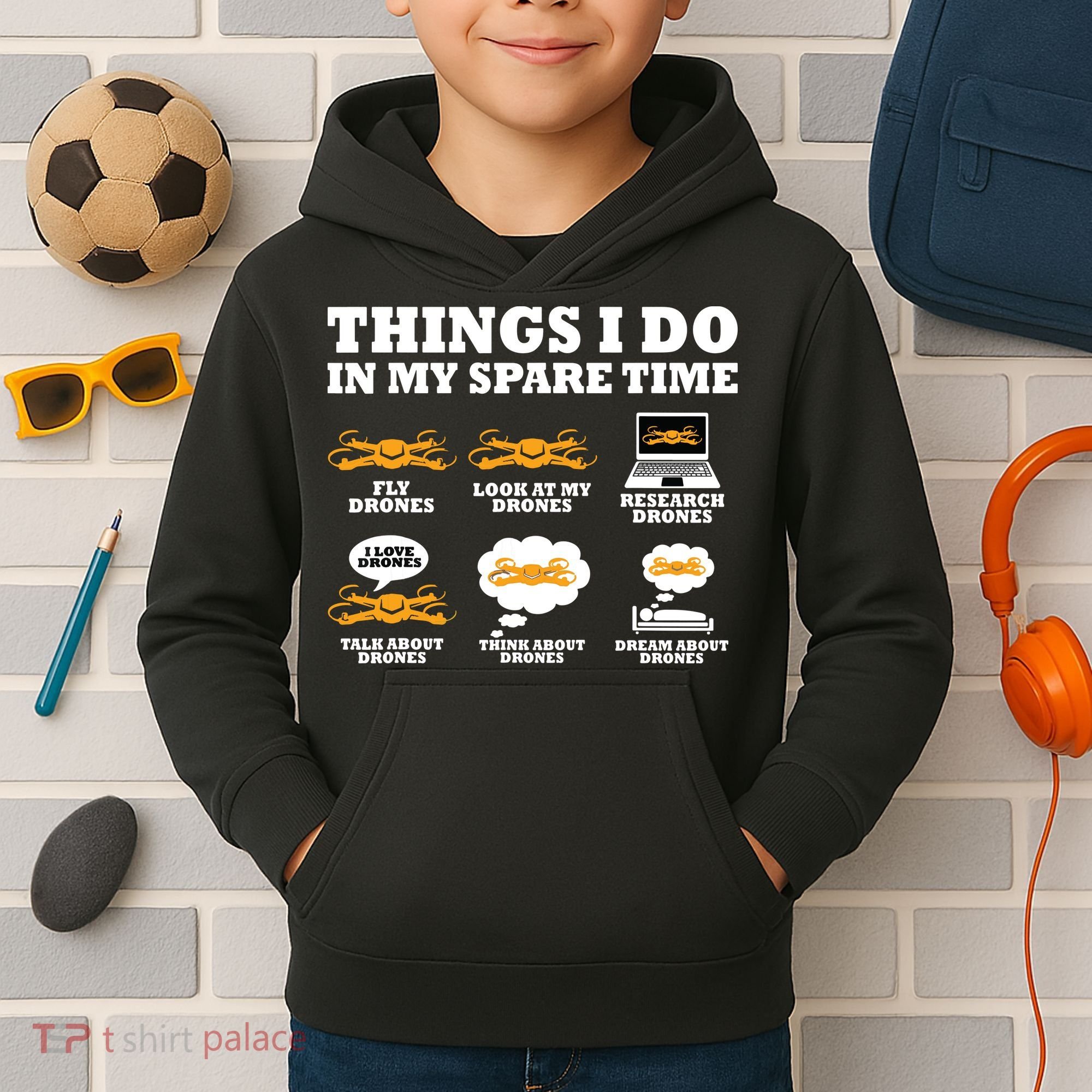 Things I Do In My Spare Time Drone Pilot Quadcopter FPV Kids Hoodie