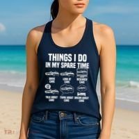 Things I Do In My Spare Time Car Enthusiast Classic Car Guy Women's Tank Top thumb 2
