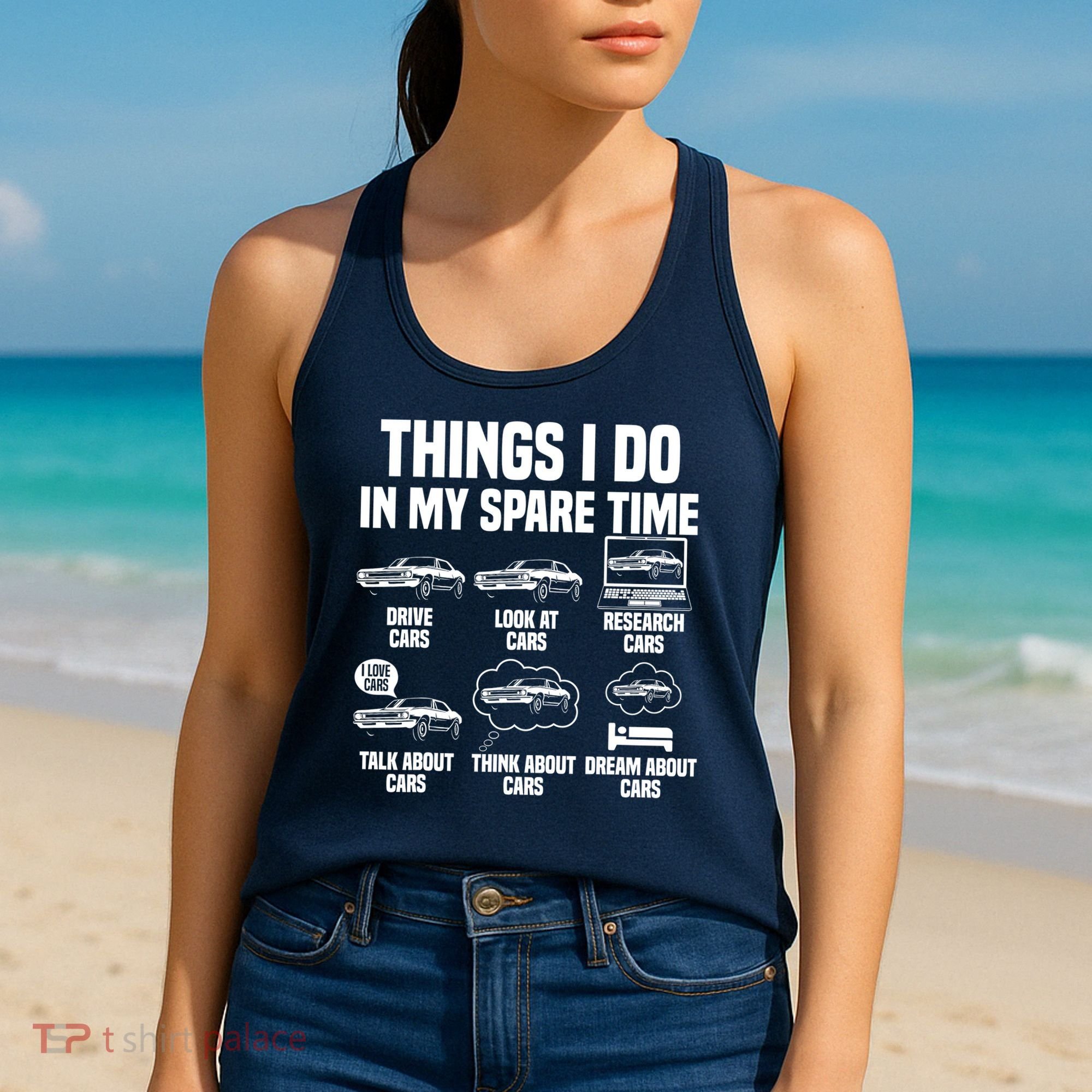 Things I Do In My Spare Time Car Enthusiast Classic Car Guy Women's Tank Top
