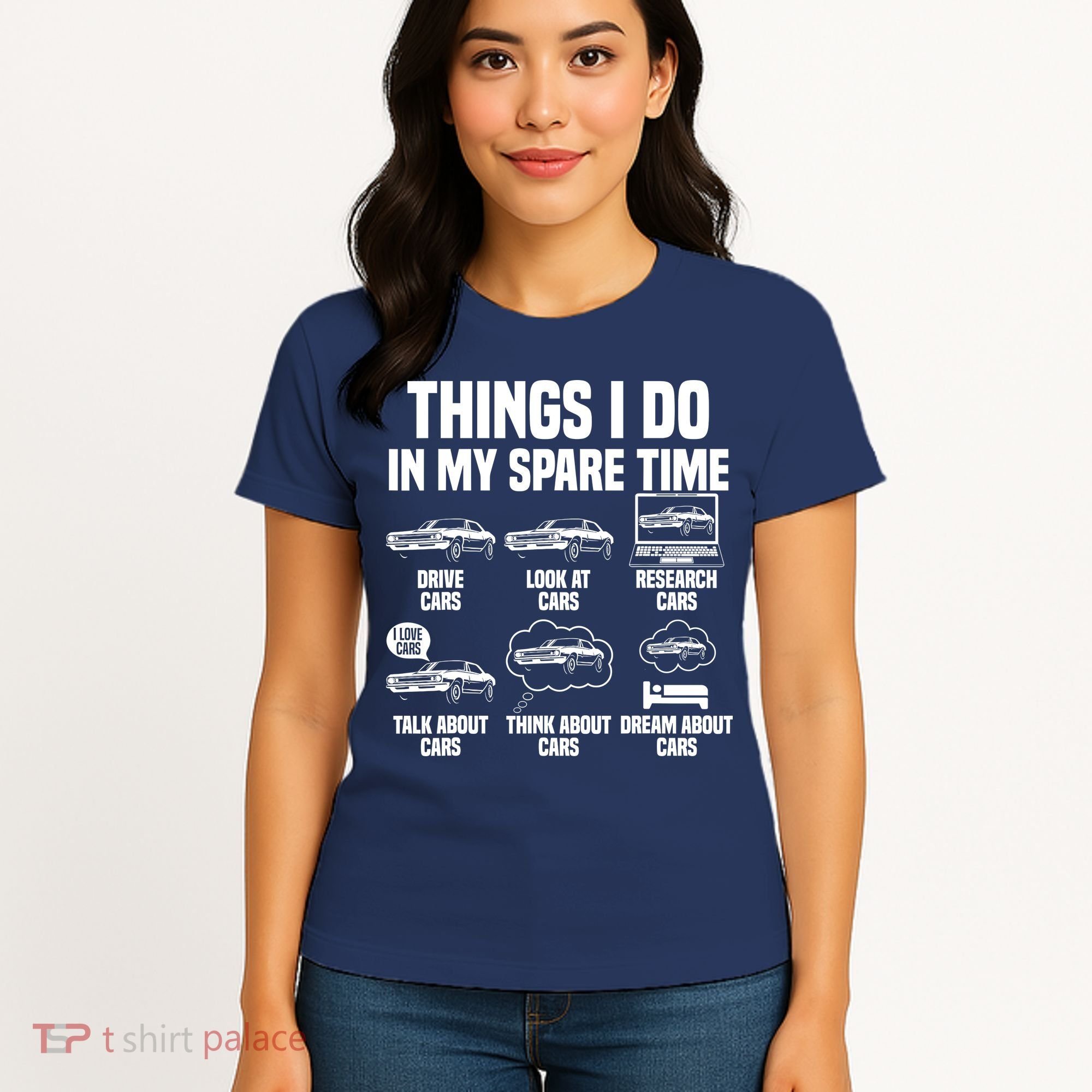 Things I Do In My Spare Time Car Enthusiast Classic Car Guy Women's T-Shirt