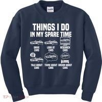 Things I Do In My Spare Time Car Enthusiast Classic Car Guy Kids Sweatshirt thumb 0