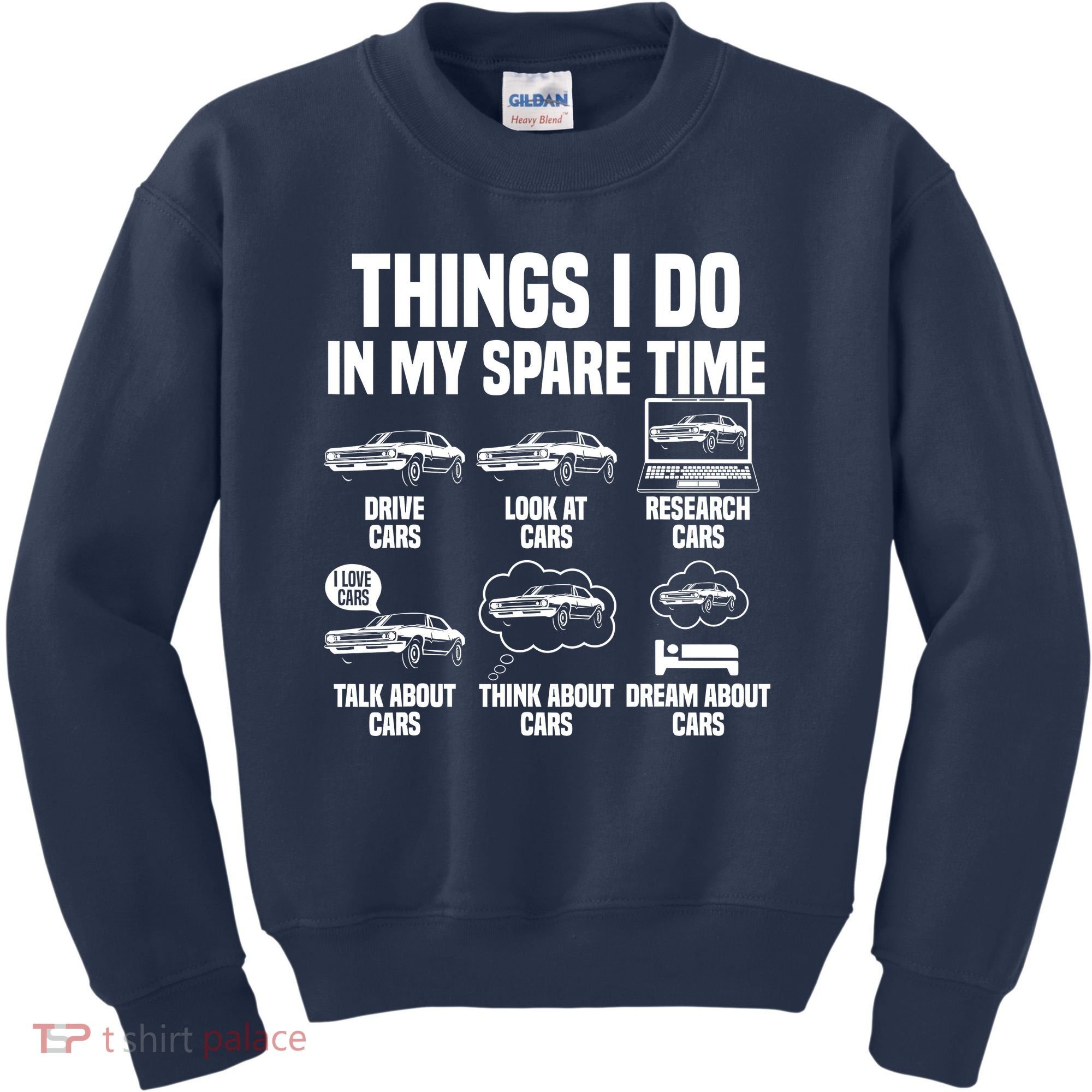 Things I Do In My Spare Time Car Enthusiast Classic Car Guy Kids Sweatshirt