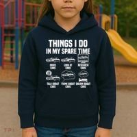 Things I Do In My Spare Time Car Enthusiast Classic Car Guy Kids Hoodie thumb 3