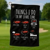Things I Do In My Spare Time Funny Car Enthusiast Car Lover Golf Towel thumb 1