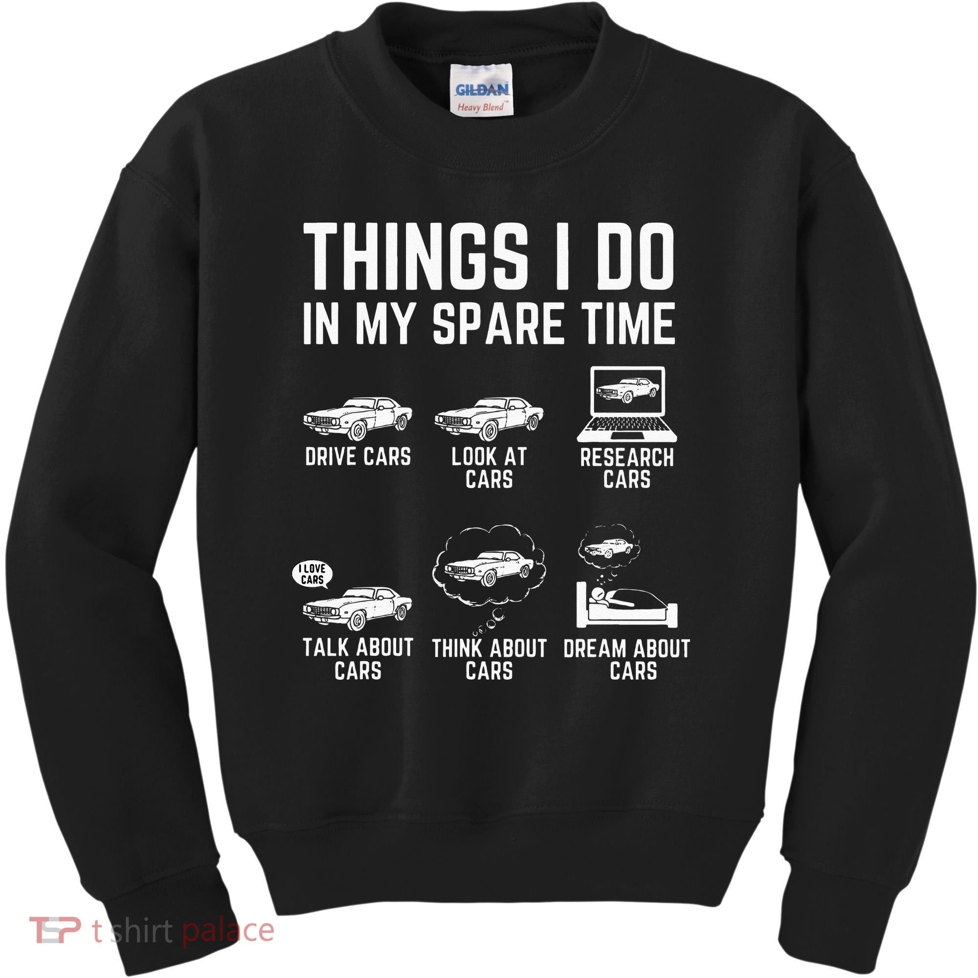 Things I Do In My Spare Time Funny Car Guy Car Enthusiast Kids Sweatshirt