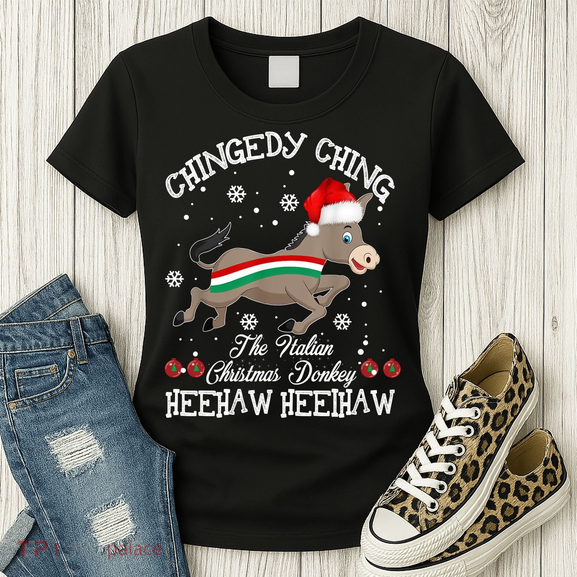 The Italian Donkey Christmas Chingedy Ching Dominick Donkey Xmas Women's T-Shirt