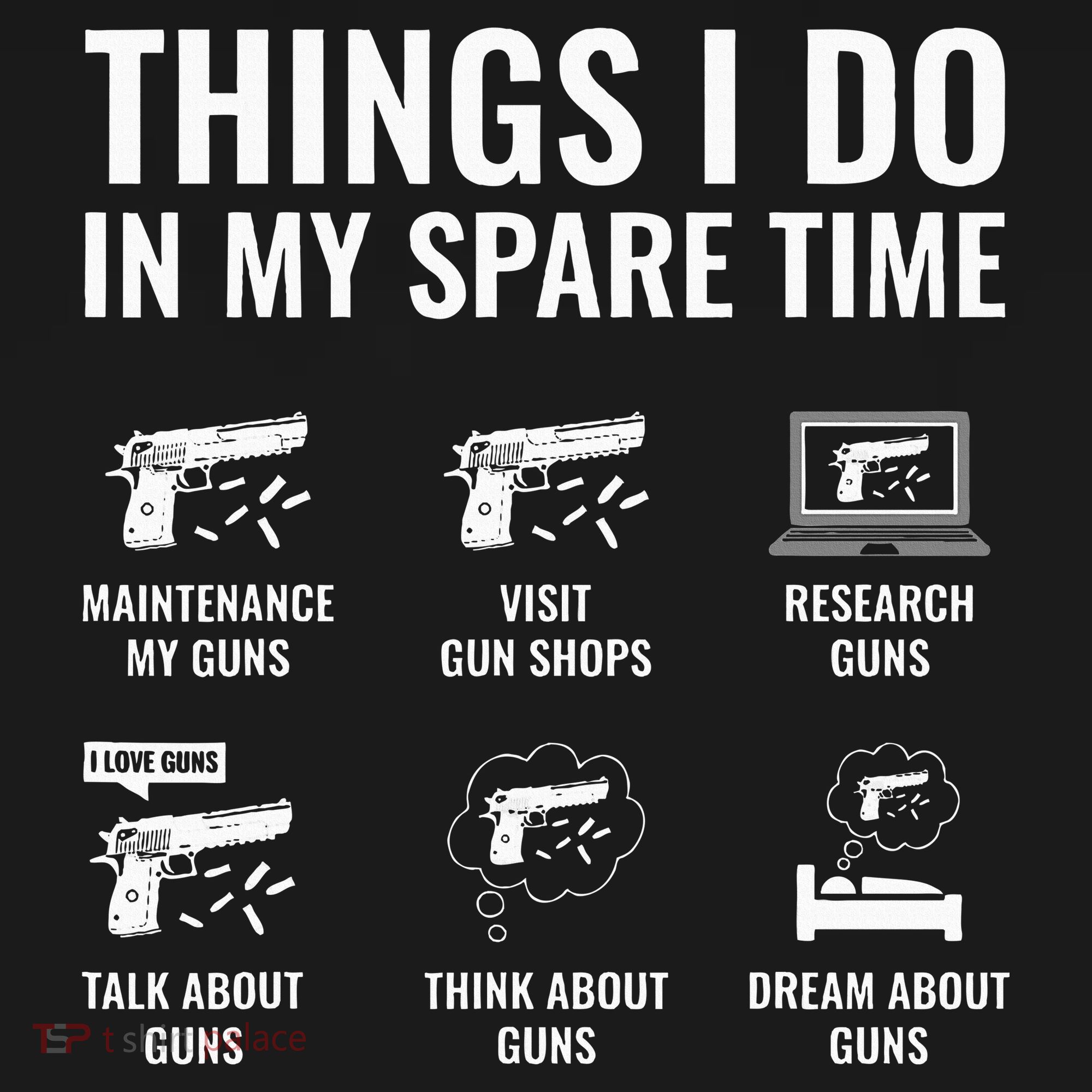 Things I Do In My Spare Time Funny Gun Lover Gun Enthusiast Women's Hoodie