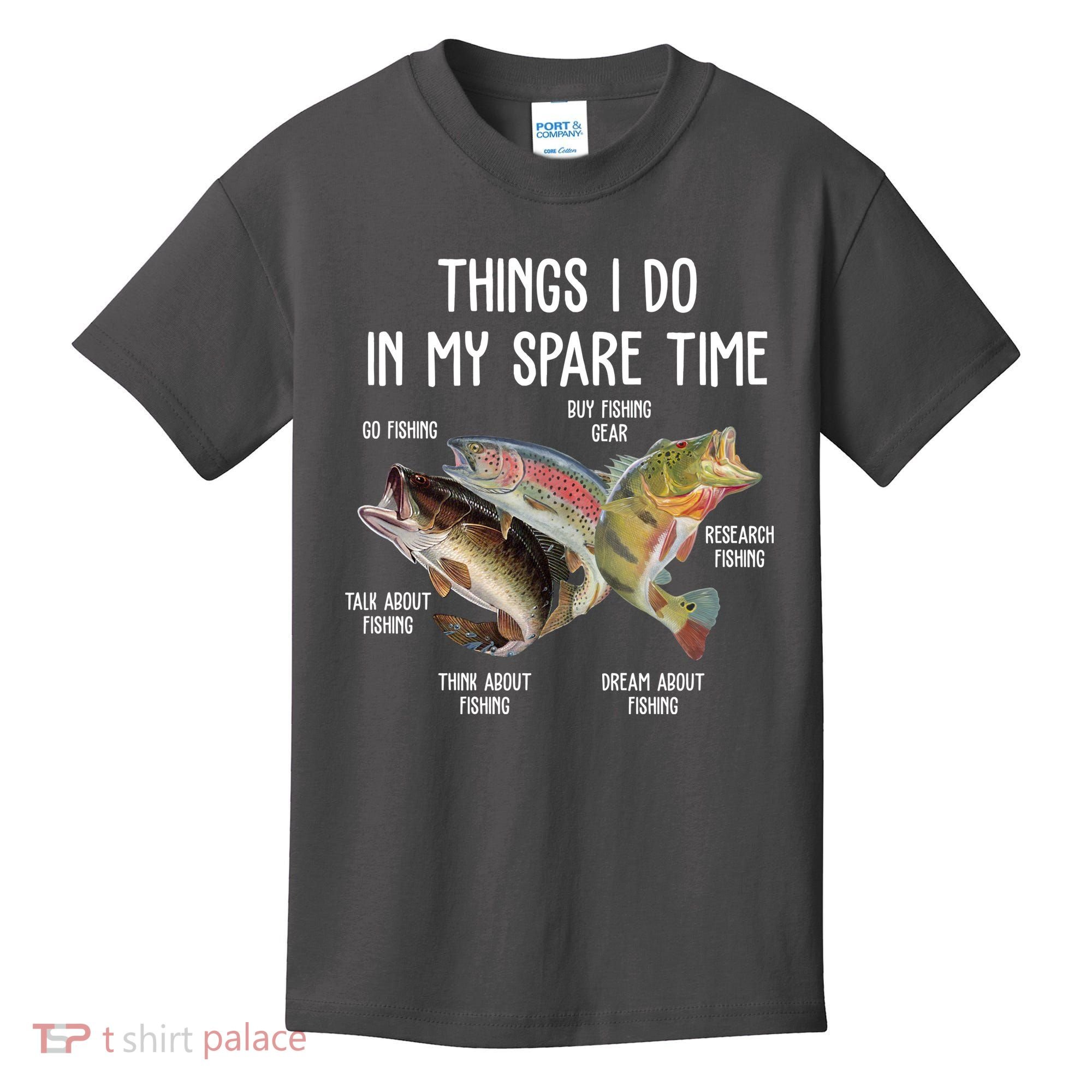 Thing I Do In My Spare Time Fishing Funny Kids T-Shirt