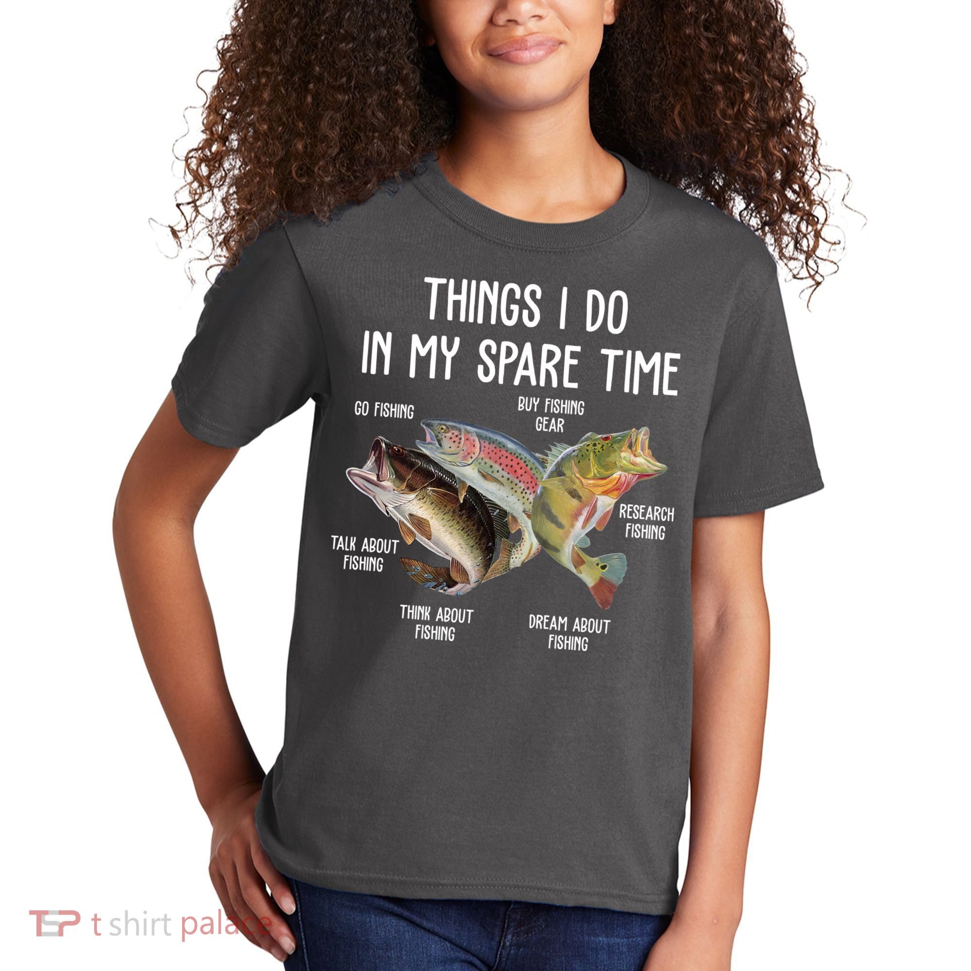 Thing I Do In My Spare Time Fishing Funny Kids T-Shirt