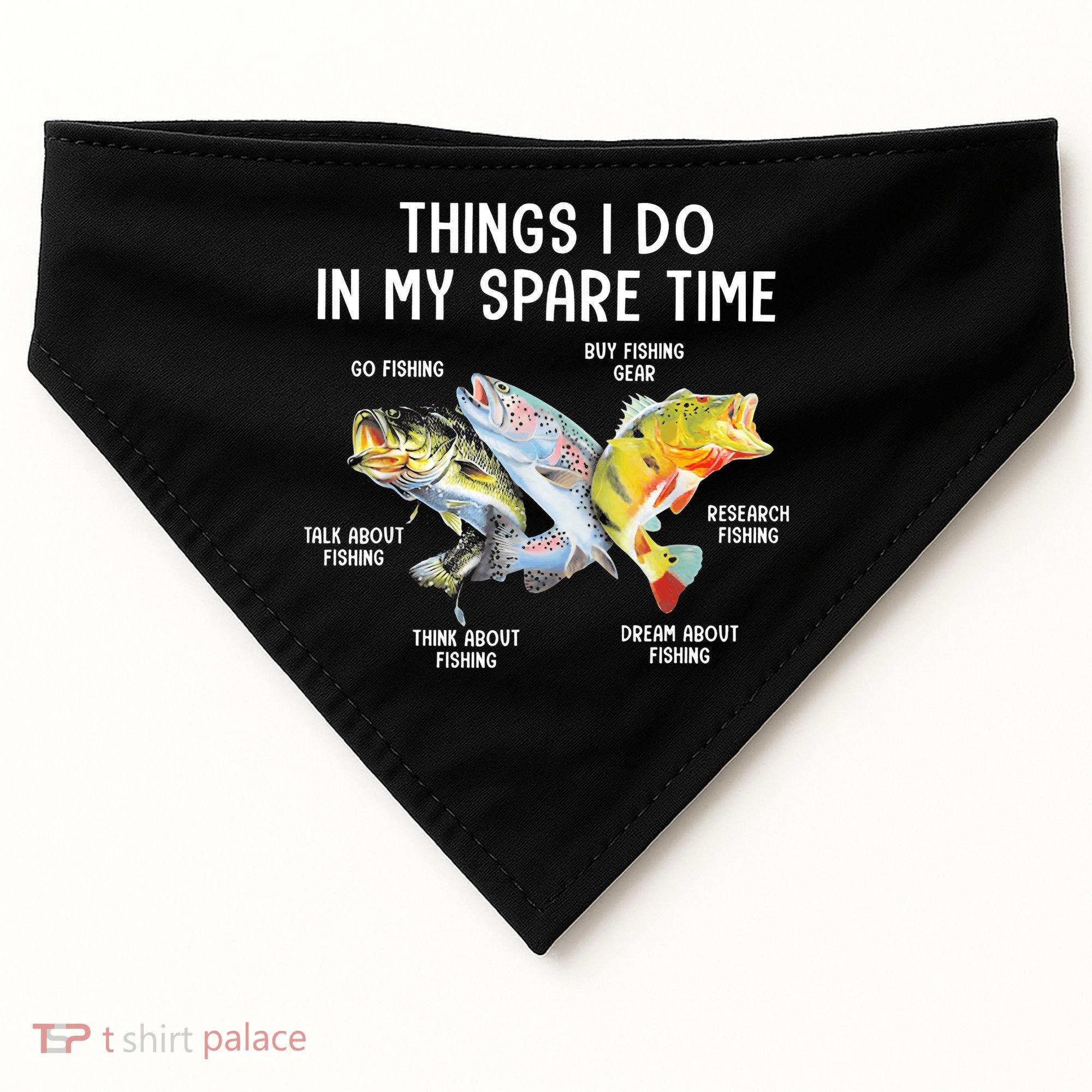 Things I Do In My Spare Time Funny Fishing USA-Made Doggie Bandana