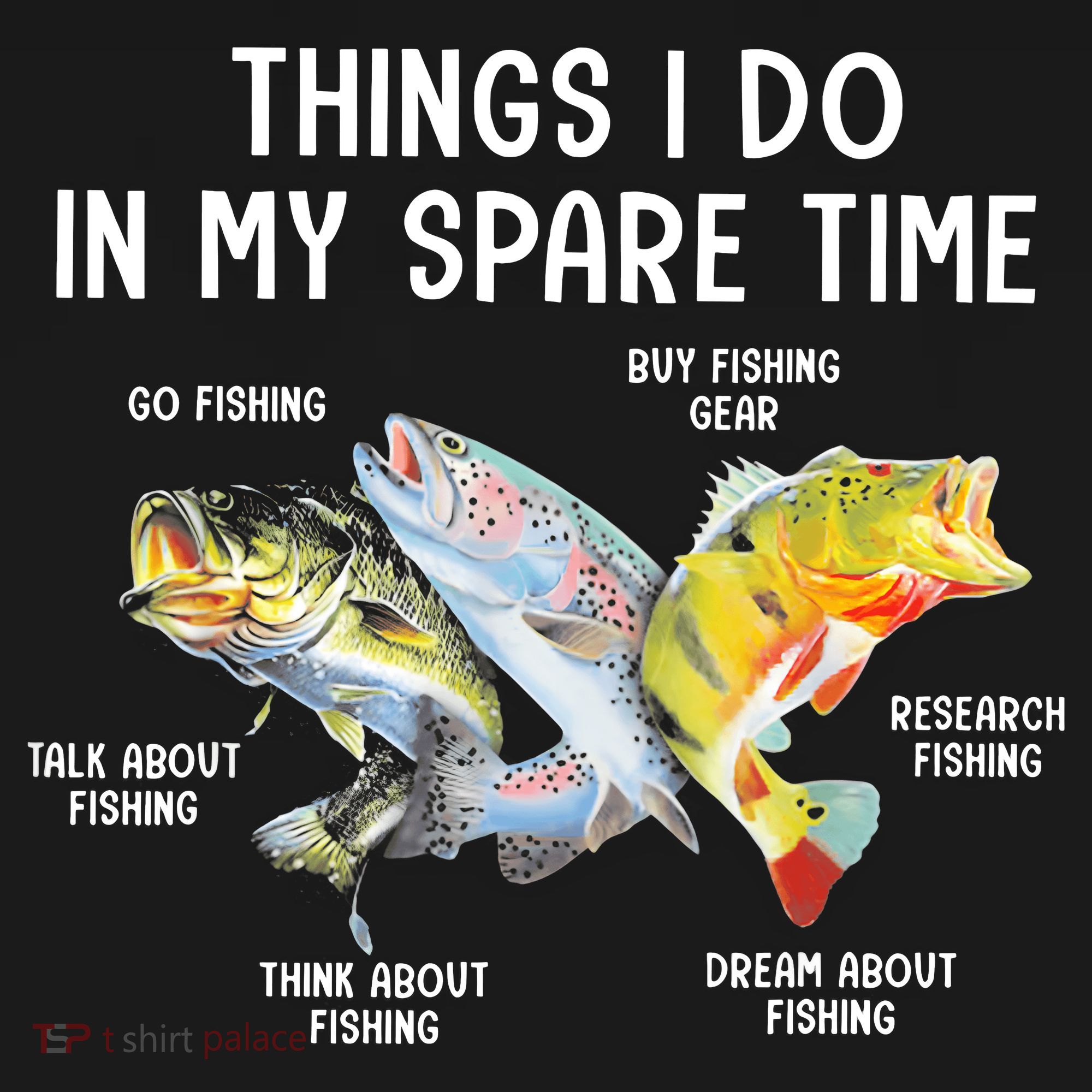 Things I Do In My Spare Time Funny Fishing Mousepad