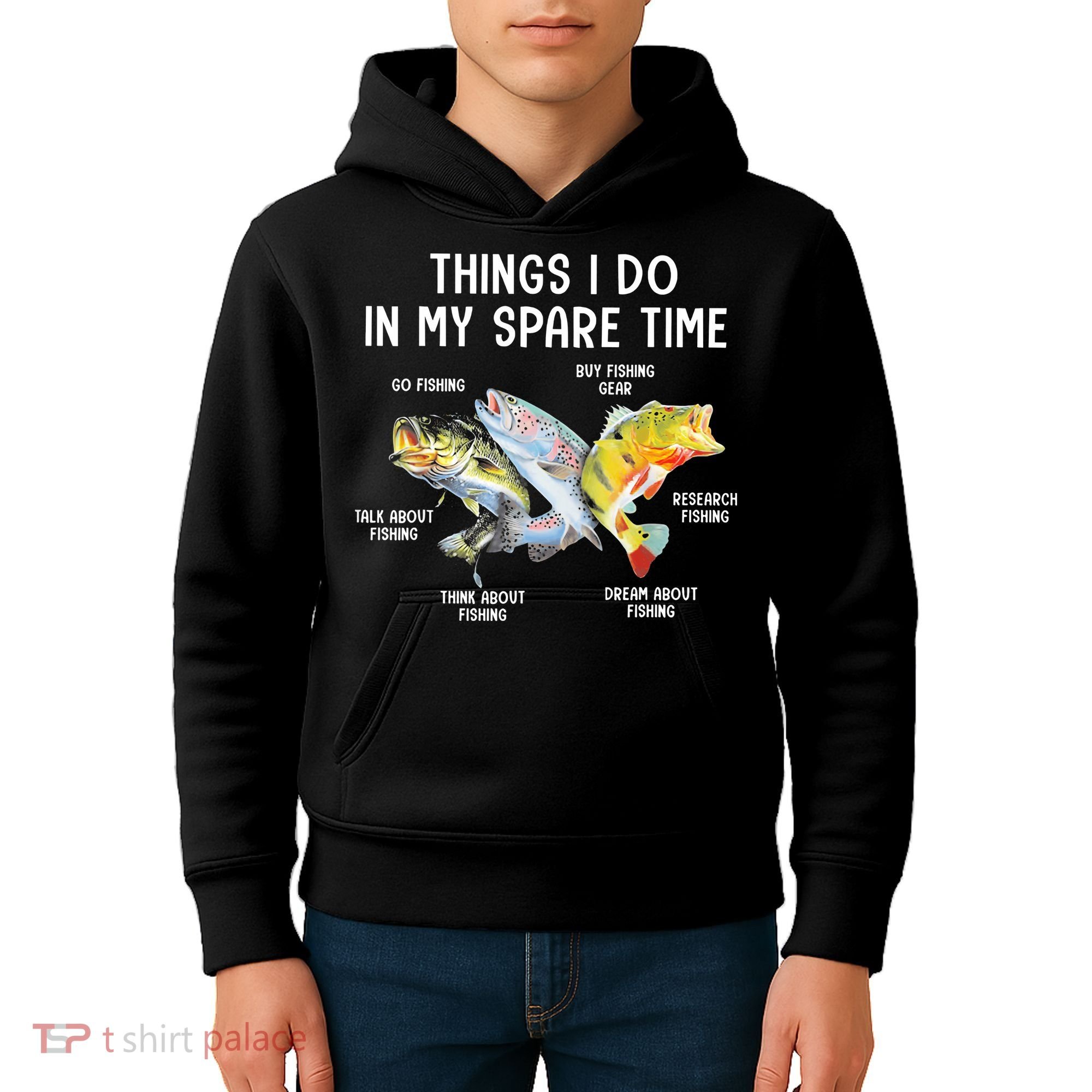 Things I Do In My Spare Time Funny Fishing Kids Hoodie