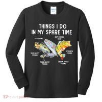 Things I Do In My Spare Time Funny Fishing Kids Long Sleeve Shirt thumb 0